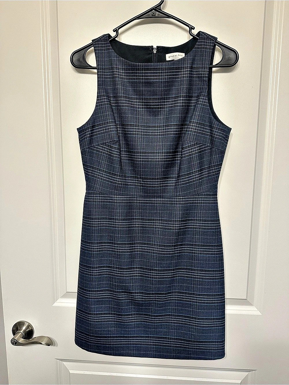 Gianni Bini Plaid Sleeveless Midi Dress in Blue & Black Size 4 Like New